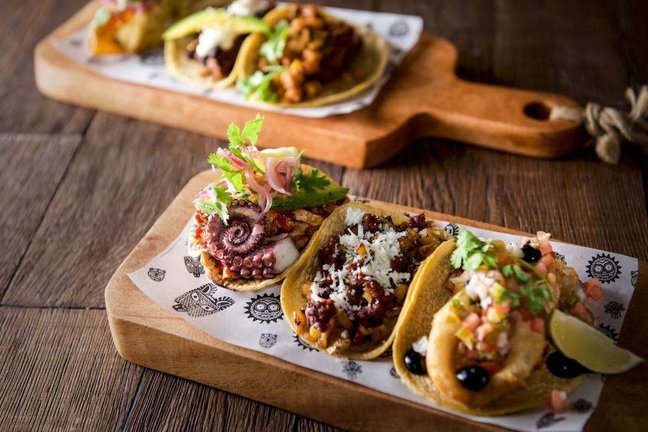 Una muestra de los tacos mexicanos disponibles en La Tablita.