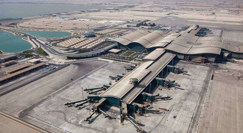 Imagen aérea del Aeropuerto Internacional Hamad de Doha. (Pinterest)