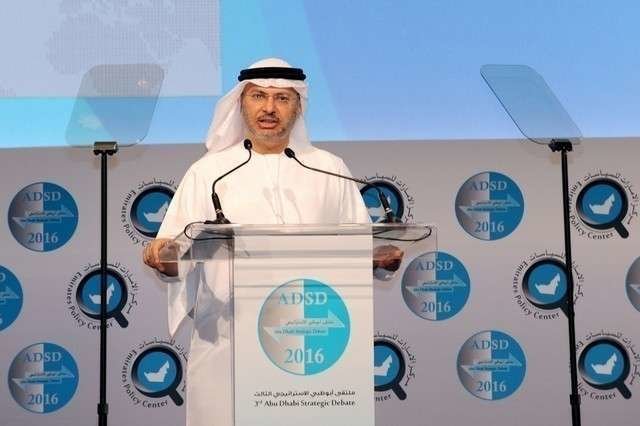 Gargash, ministro de Estado de Asuntos Exteriores de EAU, durante su intervención.