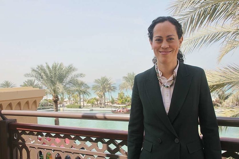 Paulina Terrazas, durante la Cumbre Mundial del Gobierno celebrada en Dubai. (EL CORREO)