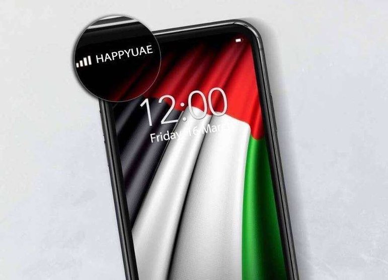 Un teléfono móvil en Emiratos Árabes.