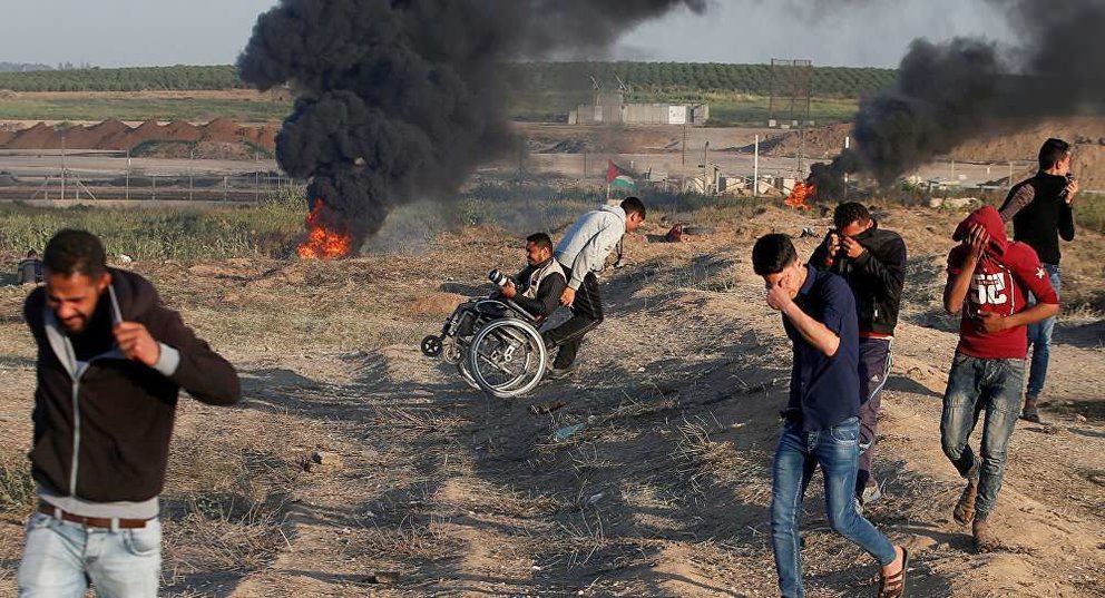 Palestinos en Gaza. (Reuters)