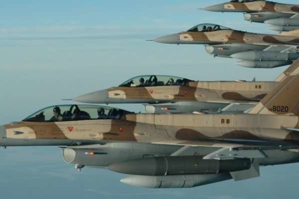 Una imagen de los aviones F-16.