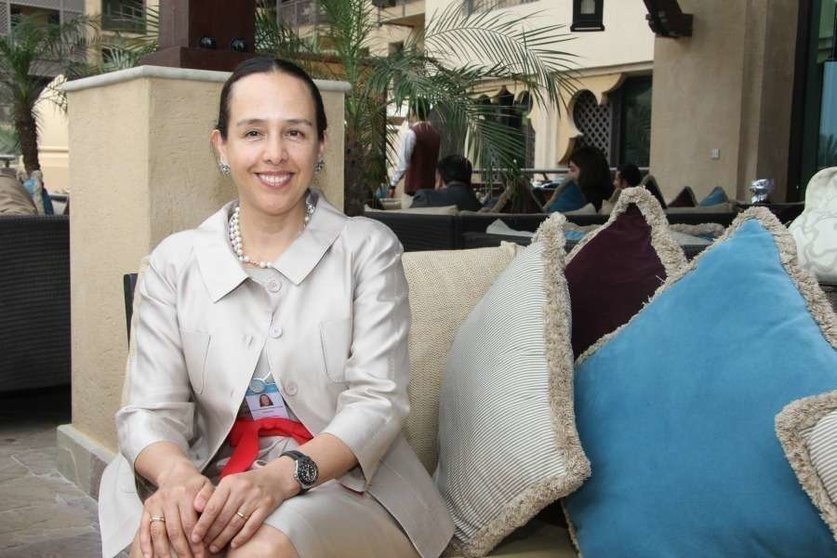 Francisca Méndez Escobar, nueva embajadora de México en Emiratos, en Madinat Jumeirah en Dubai durante la Cumbre Mundial del Gobierno. (EL CORREO)