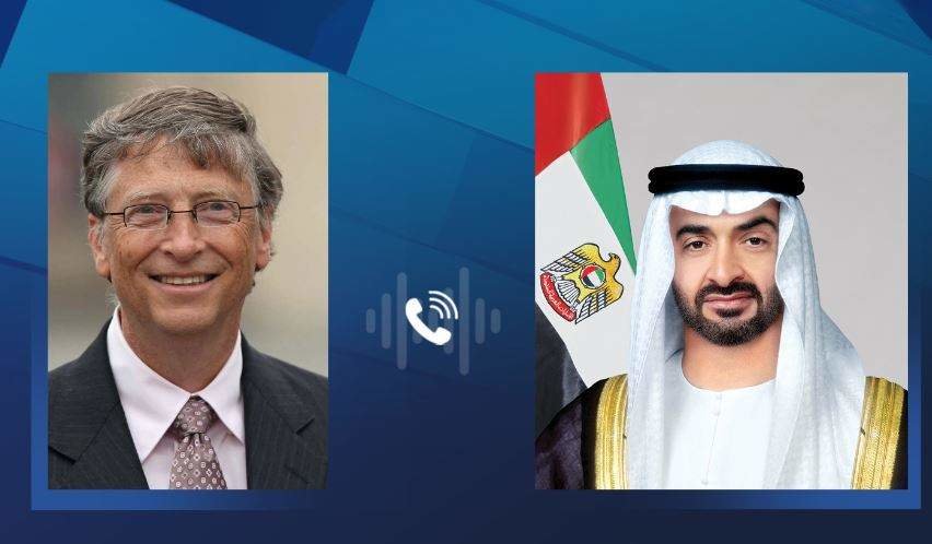 Bill Gates y el presidente de EAU. (WAM)