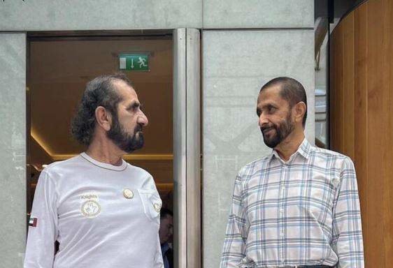 El gobernante de Dubai a la izquierda y el presidente de la aerolínea Emirates. (Instagram)