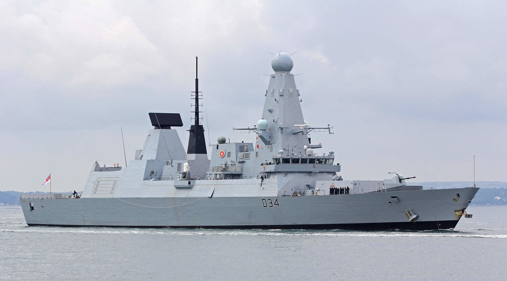 El HMS Diamond en una imagen de Twitter.