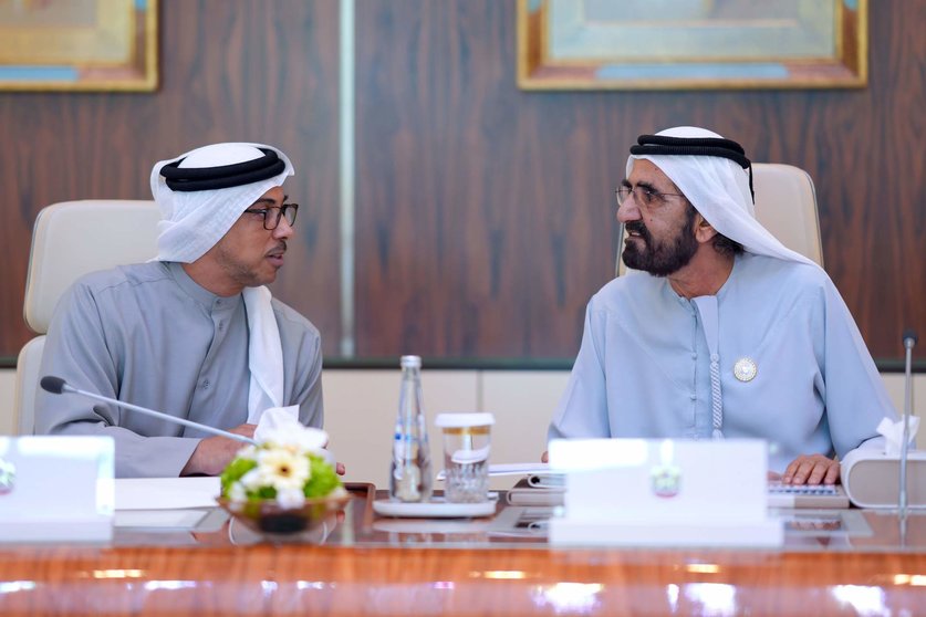 Los vicepresidentes de EAU durante la reunión del Gabinete de este miércoles. (WAM)