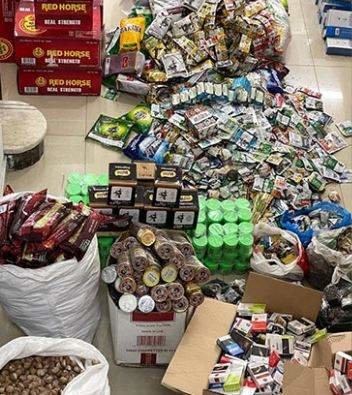 Una imagen de algunos de los productos confiscados en Fujairah. (redes sociales)