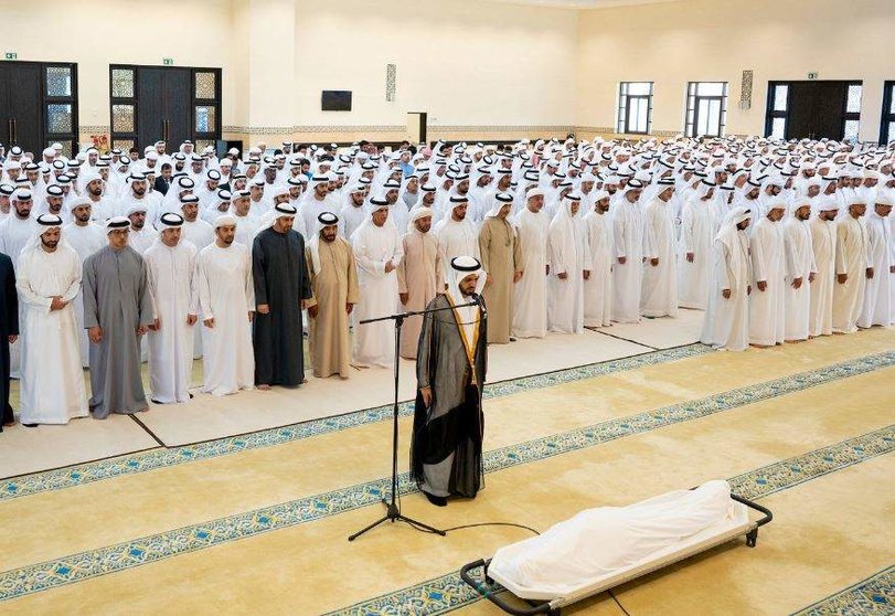 Un momento del funeral del jeque Tahnoun bin Mohammed. (WAM)