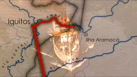 Indiana Jones viajó desde Iquitos en Perú hasta la isla Aramacá en Brasil, en donde se desarrolla la parte concluyente del relato.