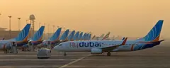 Una imagen de aviones de la aerol&iacute;nea de bajo coste de Dubai.