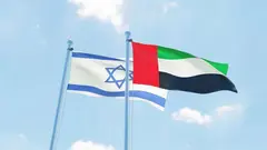 Banderas de Israel y Emiratos Árabes Unidos. (WAM)