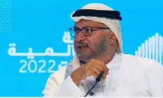 Anwar Gargash durante su participaci&oacute;n en la Cumbre Mundial de Gobierno 2022 en Expo Dubai. (X)