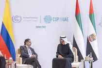 Los presidentes de Colombia y Emiratos en Dubai. (WAM)