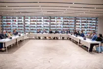 Un momento del encuentro de embajadores europeos en EAU. (WAM)