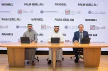 Un momento de la firma de contratos de construcci&oacute;n en Palm Jebel Ali. (Nakheel)