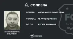 Este fue el anuncio de la condena de la Fiscal&iacute;a General de la Rep&uacute;blica de El Salvador. (X)