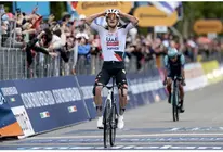 Igor Arrieta tras ganar la etapa del Giro de Italia 2026. (WAM)