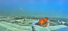 Captura de pantalla del v&iacute;deo del dron irani en el aeropuerto de Kuwait. (X)