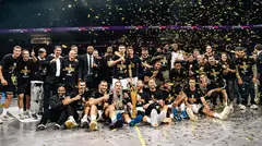 El Dubai Basketball Club tras ganar la final de la Liga ABA. (WAM)
