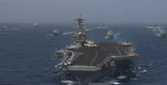 Despliegue de EEUU en el Estrecho de Ormuz. (X)