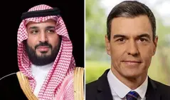 El pr&iacute;ncipe heredero saud&iacute; y el presidente de Espa&ntilde;a. (SPA)