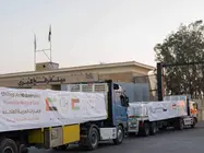 Los convoyes con ayuda humanitaria para los palestinos suman  67 camiones. (WAM)