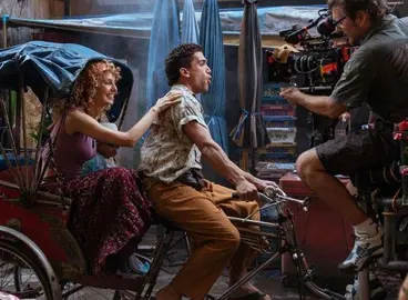 Un momento del rodaje de la segunda temporada de La Casa de Papel. (Tamara Arranz)