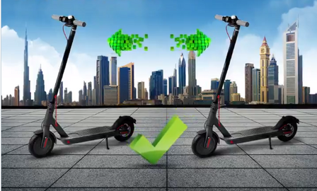 Imagen que acompaña al aviso para usuarios de patinentes emitido por la Policía y la RTA de Dubai.