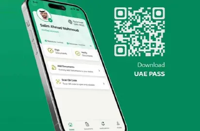 La aplicaci&oacute;n m&oacute;vil UAE Pass. (X)
