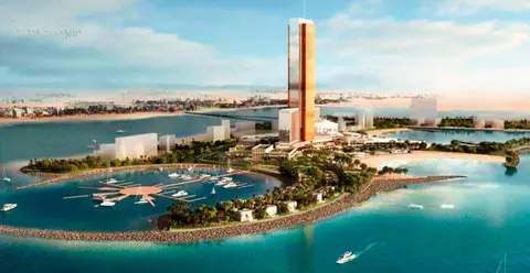 Maqueta del Wynn Integrated Resort en Al Marjan Island. (X)