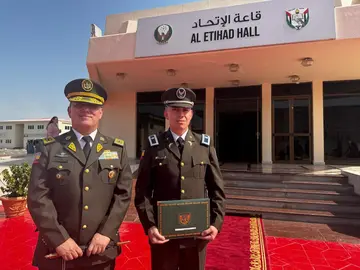 General Villarroel junto al teniente Aguilar. (Richard Ramos)