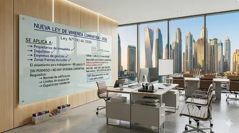 Oficina de Sarabia en Dubai. (Cedida)