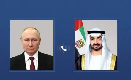 Los presidentes de Emiratos y Rusia. (WAM)