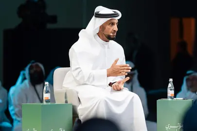Abdulla bin Mohammed bin Butti Al Hamed durante su intervenci&oacute;n en el foro. (WAM)