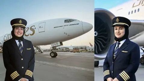 Las capitanas emirat&iacute;es de la aerol&iacute;nea Emirates. (Fuente externa)