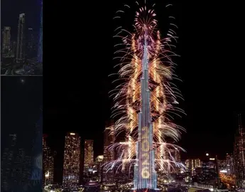 El Burj Khalifa celebra con fuegos artificiales la llegada del a&ntilde;o. (Emaar)