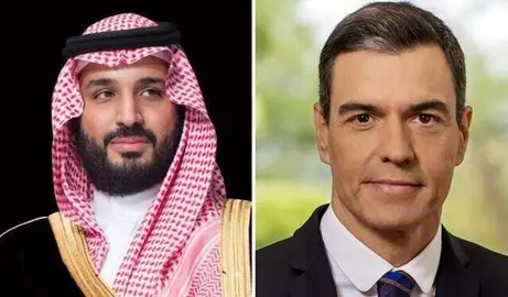 El pr&iacute;ncipe heredero saud&iacute; y el presidente de Espa&ntilde;a. (SPA)