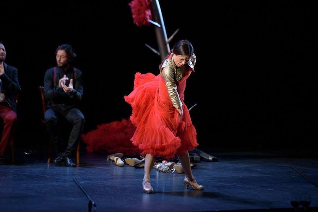 Olga Pericet, sobre el escenario durante uno de sus espectáculos. (Cedida)
