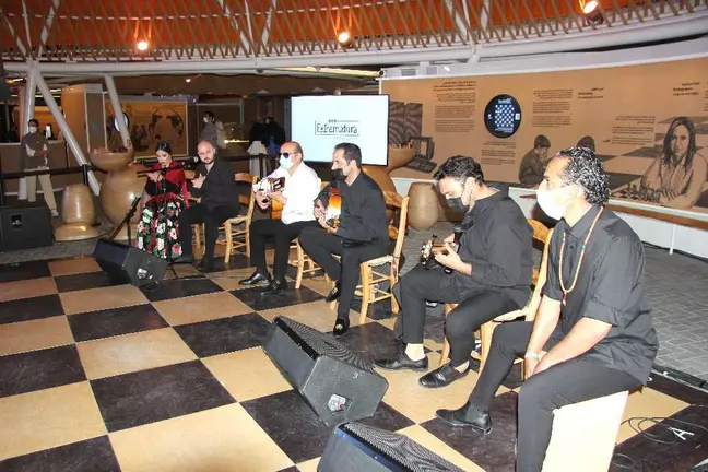 La Familia Vargas, durante una de las actuaciones que ayer protagonizaron en el Pabellón de España de Expo Dubai. (Expo Spain 2020)