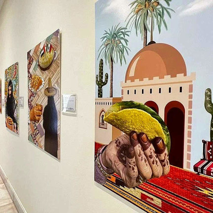 Obras expuestas en la Embajada de México en Abu Dhabi. (HCT–ADWC)