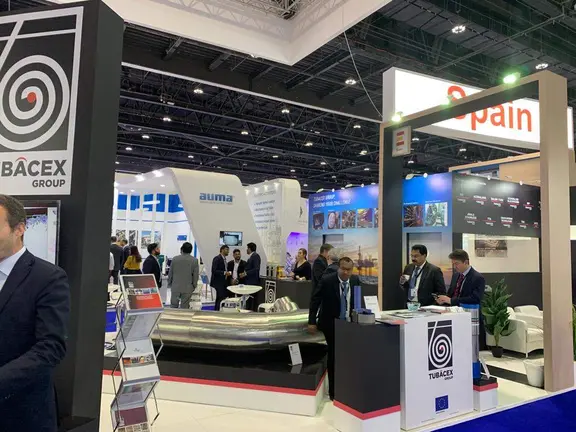 Stand de Tubacex en la feria Adipec en Abu Dhabi. (Twitter)