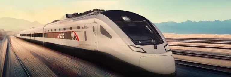 Un modelo de tren de Etihad Rail. (X)