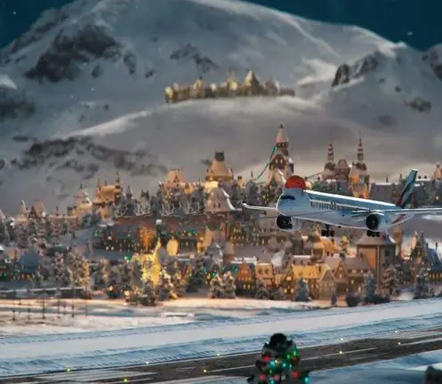 Una captura de pantalla del vídeo de Emirates por Navidad.