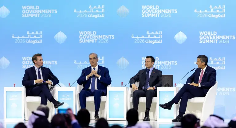 Los presidentes de Ecuador, Rep&uacute;blica Dominicana y Paraguay en la Cumbre de Dubai. (WAM)