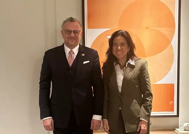 Lana Nusseibeh y Mark Rutte. (X)