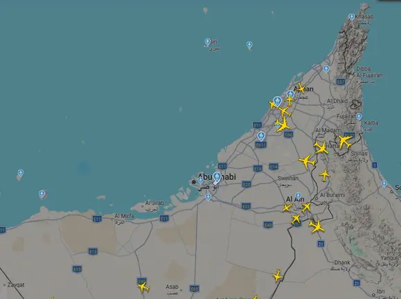 Captura de pantalla de la web de seguimiento de vuelo Fligthradar24 este jueves.