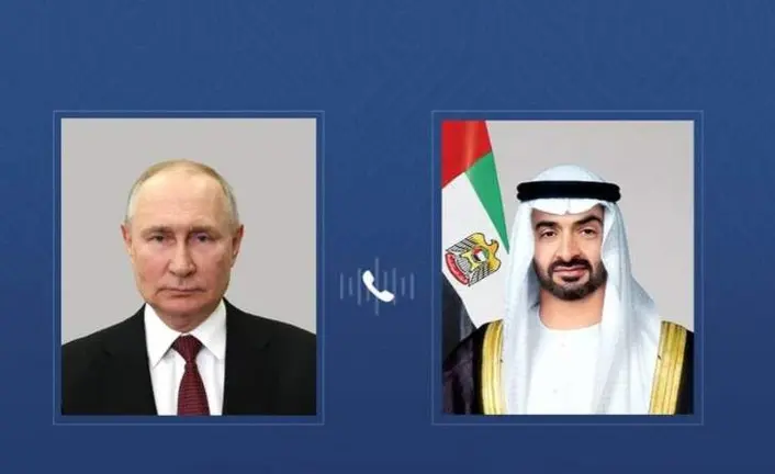 Los presidentes de Emiratos y Rusia. (WAM)