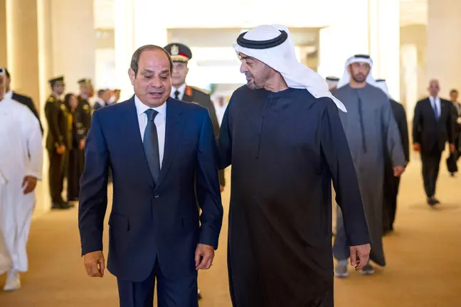 Los presidentes de Egipto -izquierda- y de Emiratos &Aacute;rabes Unidos. (WAM)